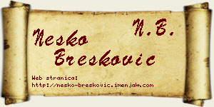 Neško Brešković vizit kartica
